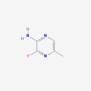 molecular formula C5H6IN3 B11874876 3-Iodo-5-methylpyrazin-2-amine 