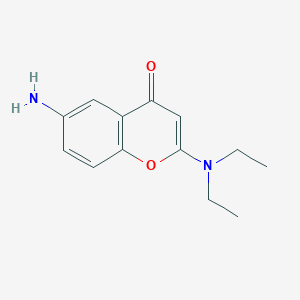 molecular formula C13H16N2O2 B11874967 6-Amino-2-(diethylamino)-4H-chromen-4-one CAS No. 88753-74-6