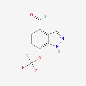 molecular formula C9H5F3N2O2 B11874989 7-(Trifluoromethoxy)-1H-indazole-4-carbaldehyde 