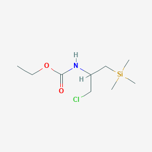 molecular formula C9H20ClNO2Si B11875002 Ethyl (1-chloro-3-(trimethylsilyl)propan-2-yl)carbamate CAS No. 91936-04-8