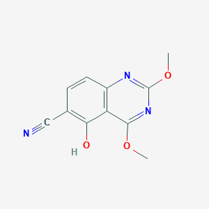 molecular formula C11H9N3O3 B11875005 5-Hydroxy-2,4-dimethoxyquinazoline-6-carbonitrile 