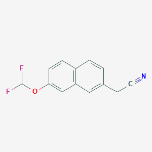 molecular formula C13H9F2NO B11875014 2-(Difluoromethoxy)naphthalene-7-acetonitrile 