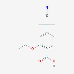 molecular formula C13H15NO3 B11875031 4-(Cyano-dimethyl-methyl)-2-ethoxy-benzoic acid 