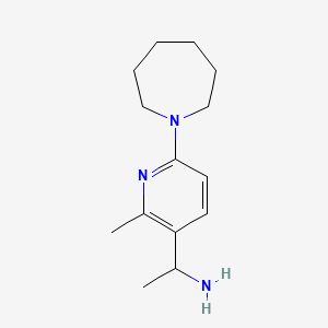 molecular formula C14H23N3 B11875053 1-(6-(Azepan-1-yl)-2-methylpyridin-3-yl)ethanamine 