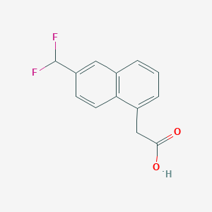 molecular formula C13H10F2O2 B11875130 2-(6-(Difluoromethyl)naphthalen-1-yl)acetic acid 