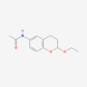 molecular formula C13H17NO3 B11875137 Acetamide, N-(2-ethoxy-3,4-dihydro-2H-1-benzopyran-6-yl)- CAS No. 378753-24-3