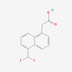 molecular formula C13H10F2O2 B11875182 1-(Difluoromethyl)naphthalene-5-acetic acid 