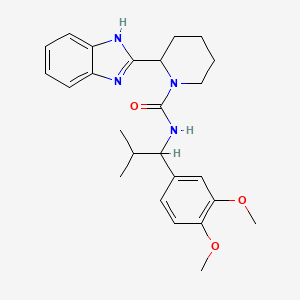 molecular formula C25H32N4O3 B1187521 2-(1H-benzimidazol-2-yl)-N-[1-(3,4-dimethoxyphenyl)-2-methylpropyl]-1-piperidinecarboxamide 