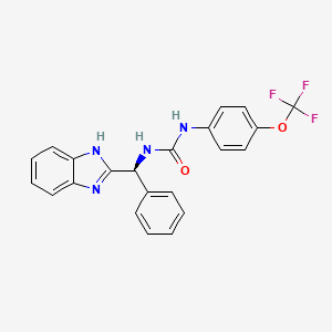 molecular formula C22H17F3N4O2 B1187529 N-[1H-benzimidazol-2-yl(phenyl)methyl]-N'-[4-(trifluoromethoxy)phenyl]urea 