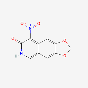 molecular formula C10H6N2O5 B11875298 8-Nitro-2H-[1,3]dioxolo[4,5-g]isoquinolin-7(6H)-one CAS No. 113982-74-4