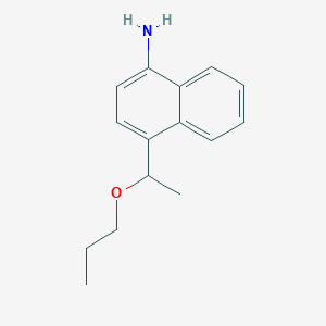 molecular formula C15H19NO B11875311 4-(1-Propoxyethyl)naphthalen-1-amine 