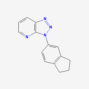 molecular formula C14H12N4 B11875375 3-(2,3-Dihydro-1H-inden-5-yl)-3H-[1,2,3]triazolo[4,5-b]pyridine CAS No. 62052-27-1