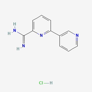 molecular formula C11H11ClN4 B11875407 [2,3'-Bipyridine]-6-carboximidamide hydrochloride CAS No. 1179359-85-3