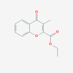 molecular formula C13H12O4 B11875414 4H-1-Benzopyran-2-carboxylic acid, 3-methyl-4-oxo-, ethyl ester CAS No. 20924-63-4