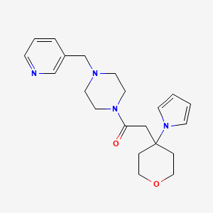 molecular formula C21H28N4O2 B1187548 1-[4-(pyridin-3-ylmethyl)piperazin-1-yl]-2-[4-(1H-pyrrol-1-yl)tetrahydro-2H-pyran-4-yl]ethanone 