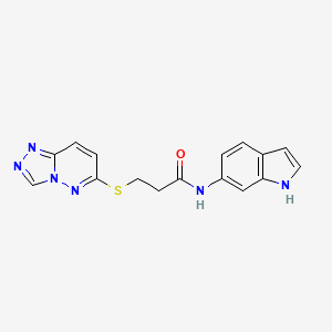 molecular formula C16H14N6OS B1187550 N-(1H-indol-6-yl)-3-([1,2,4]triazolo[4,3-b]pyridazin-6-ylsulfanyl)propanamide 