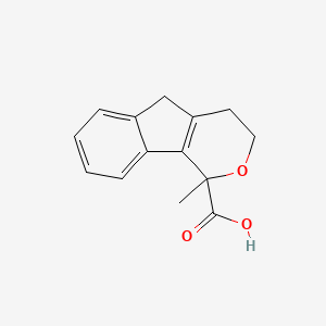 molecular formula C14H14O3 B11875509 1-Methyl-1,3,4,5-tetrahydroindeno[1,2-c]pyran-1-carboxylic acid CAS No. 57932-09-9