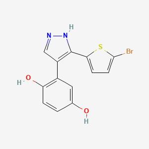 molecular formula C13H9BrN2O2S B1187552 2-[3-(5-bromo-2-thienyl)-1H-pyrazol-4-yl]-1,4-benzenediol 