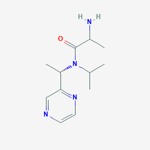 molecular formula C12H20N4O B11875580 2-amino-N-propan-2-yl-N-[(1S)-1-pyrazin-2-ylethyl]propanamide 