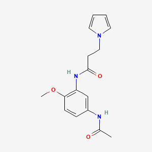 molecular formula C16H19N3O3 B1187559 N-[5-(acetylamino)-2-methoxyphenyl]-3-(1H-pyrrol-1-yl)propanamide 