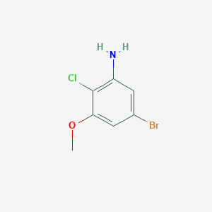 molecular formula C7H7BrClNO B11875750 5-Bromo-2-chloro-3-methoxyaniline 