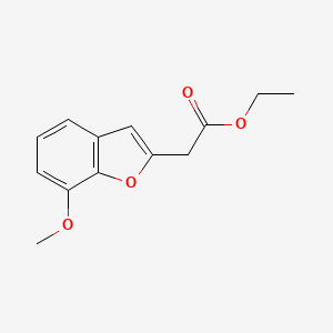 molecular formula C13H14O4 B11875843 Ethyl 2-(7-methoxybenzofuran-2-yl)acetate 