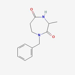 molecular formula C13H16N2O2 B11875850 1-Benzyl-3-methyl-1,4-diazepane-2,5-dione 