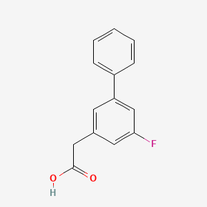 molecular formula C14H11FO2 B11875862 3-Biphenylacetic acid, 5-fluoro- CAS No. 75852-54-9