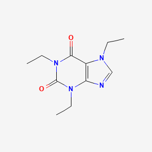 molecular formula C11H16N4O2 B11875877 1,3,7-Triethylxanthine CAS No. 31542-50-4