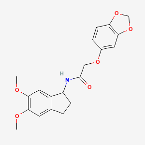 2-(1,3-benzodioxol-5-yloxy)-N-(5,6-dimethoxy-2,3-dihydro-1H-inden-1-yl)acetamide