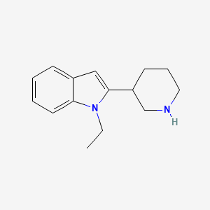 molecular formula C15H20N2 B11875932 1-Ethyl-2-(piperidin-3-yl)-1H-indole 