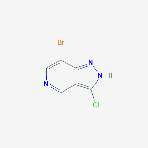 molecular formula C6H3BrClN3 B11876040 7-Bromo-3-chloro-1H-pyrazolo[4,3-c]pyridine 