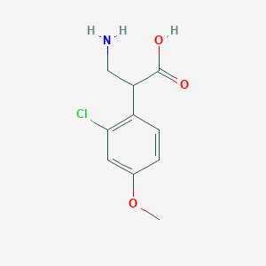 molecular formula C10H12ClNO3 B11876046 3-Amino-2-(2-chloro-4-methoxyphenyl)propanoic acid 