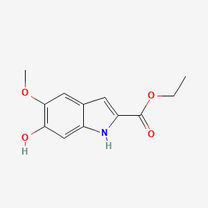 molecular formula C12H13NO4 B11876184 Ethyl 6-hydroxy-5-methoxy-1H-indole-2-carboxylate 