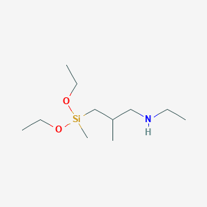 molecular formula C11H27NO2Si B11876215 3-(Diethoxy(methyl)silyl)-N-ethyl-2-methylpropan-1-amine 