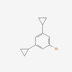 molecular formula C12H13Br B11876229 1-Bromo-3,5-dicyclopropylbenzene 