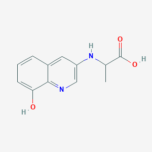 molecular formula C12H12N2O3 B11876241 2-((8-Hydroxyquinolin-3-yl)amino)propanoic acid 