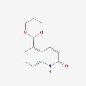 molecular formula C13H13NO3 B11876265 5-(1,3-Dioxan-2-yl)quinolin-2-ol 