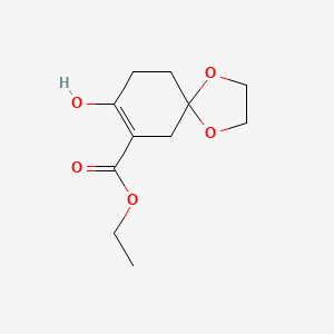 molecular formula C11H16O5 B11876399 Ethyl 8-hydroxy-1,4-dioxaspiro[4.5]dec-7-ene-7-carboxylate 