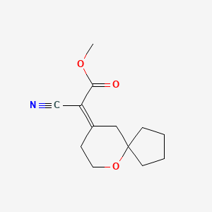 molecular formula C13H17NO3 B11876409 Methyl 2-cyano-2-(6-oxaspiro[4.5]decan-9-ylidene)acetate 