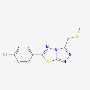 6-(4-Chlorophenyl)-3-[(methylsulfanyl)methyl][1,2,4]triazolo[3,4-b][1,3,4]thiadiazole