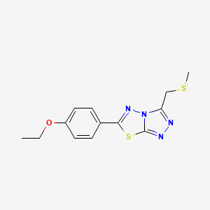 molecular formula C13H14N4OS2 B1187644 6-(4-Ethoxyphenyl)-3-[(methylsulfanyl)methyl][1,2,4]triazolo[3,4-b][1,3,4]thiadiazole 