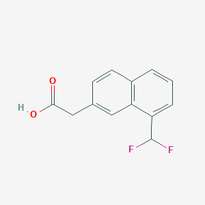 molecular formula C13H10F2O2 B11876440 1-(Difluoromethyl)naphthalene-7-acetic acid 