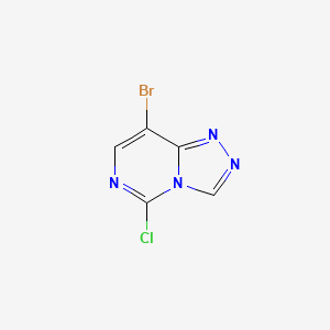 molecular formula C5H2BrClN4 B11876449 8-Bromo-5-chloro-[1,2,4]triazolo[4,3-c]pyrimidine 