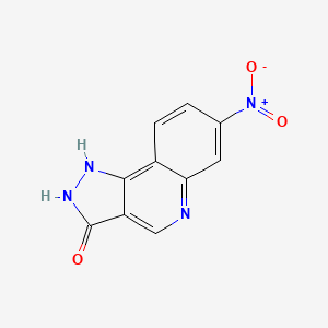 molecular formula C10H6N4O3 B11876562 7-Nitro-1H-pyrazolo[4,3-c]quinolin-3(2H)-one 