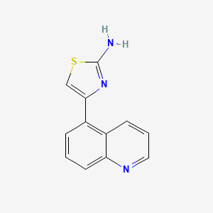 molecular formula C12H9N3S B11876608 4-(Quinolin-5-yl)thiazol-2-amine 