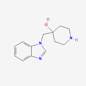 molecular formula C13H17N3O B11876627 4-((1H-benzo[d]imidazol-1-yl)methyl)piperidin-4-ol CAS No. 949100-26-9