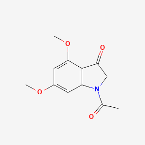 molecular formula C12H13NO4 B11876641 1-Acetyl-4,6-dimethoxy-1,2-dihydro-3H-indol-3-one CAS No. 581078-85-5