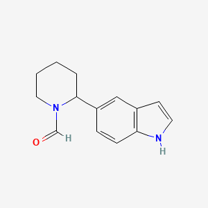 molecular formula C14H16N2O B11876667 2-(1H-Indol-5-yl)piperidine-1-carbaldehyde 