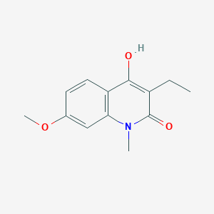 molecular formula C13H15NO3 B11876690 3-Ethyl-4-hydroxy-7-methoxy-1-methylquinolin-2(1H)-one 